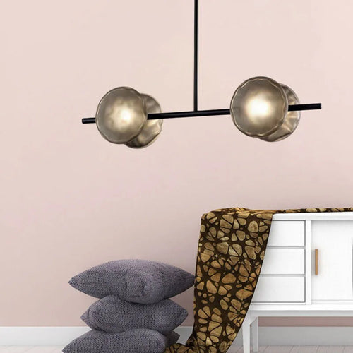 suspension moderne en verre et métal réglable en hauteur