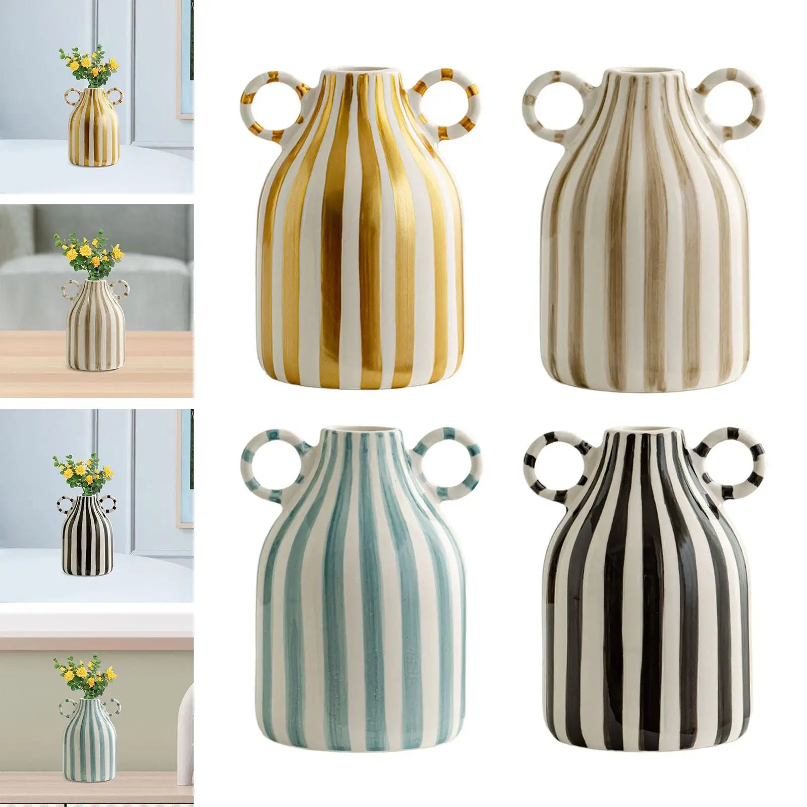 Decorative Flower Vase, Nordic Boho Vase, Small Vase, Home Decor, Porcelain - vue 5 sur 10