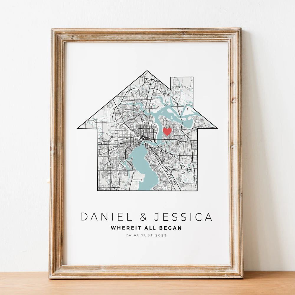 carte de ville personnalisée pour cadeau de saint-valentin - vue 6 sur 7