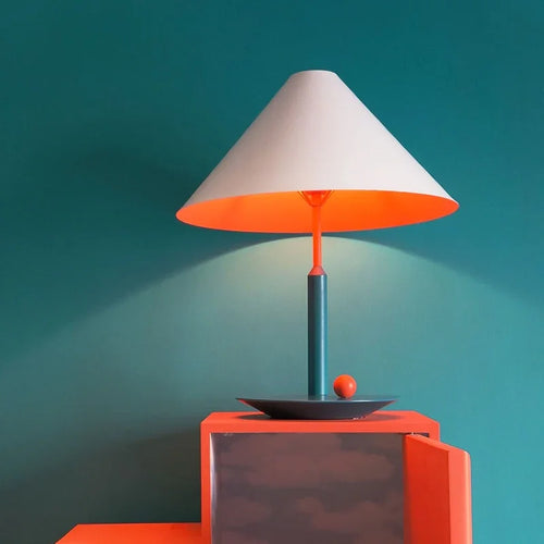 lampe à poser scandinave en métal avec ampoule led - vue 5 sur 8