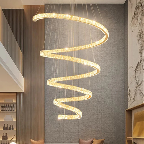 Les escaliers modernes d'anneau ont mené des lumières pendantes pour le salon ont mené des lustres pour la salle à manger accrochant l'éclairage intérieur léger