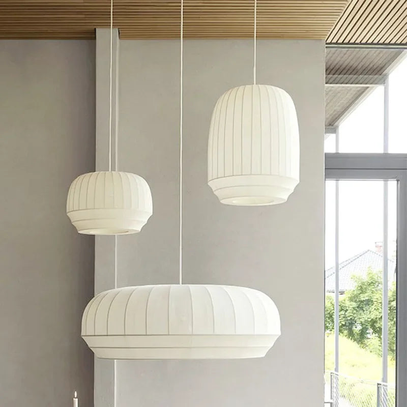 lustres minimalistes en tissu extensible nordique pour café