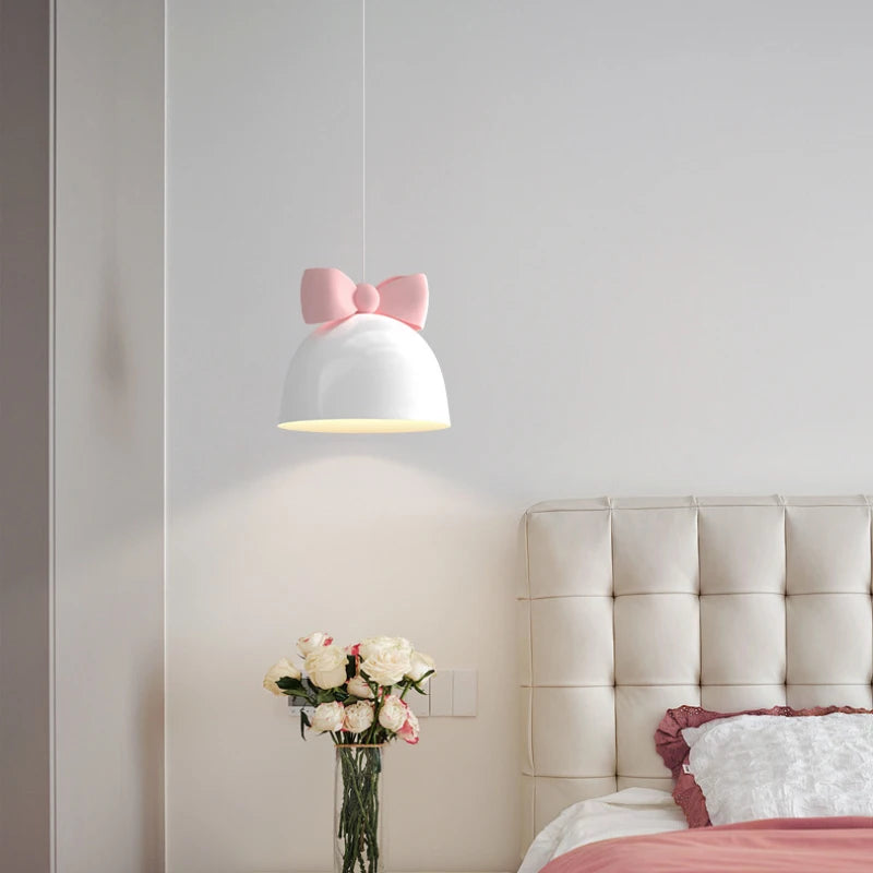 lustre mignon pour chambre d'enfant avec nœud lapin - vue 4 sur 12
