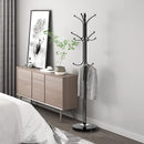Metal Coat Rack Stand with Natural Marble Base, Free Standing Hall Tree with 12 Hooks for Hanging Scarf, Bag, Jacket