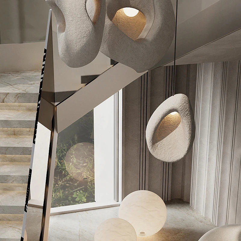 lustre led wabi-sabi moderne irrégulier pour décoration loft - vue 4 sur 12
