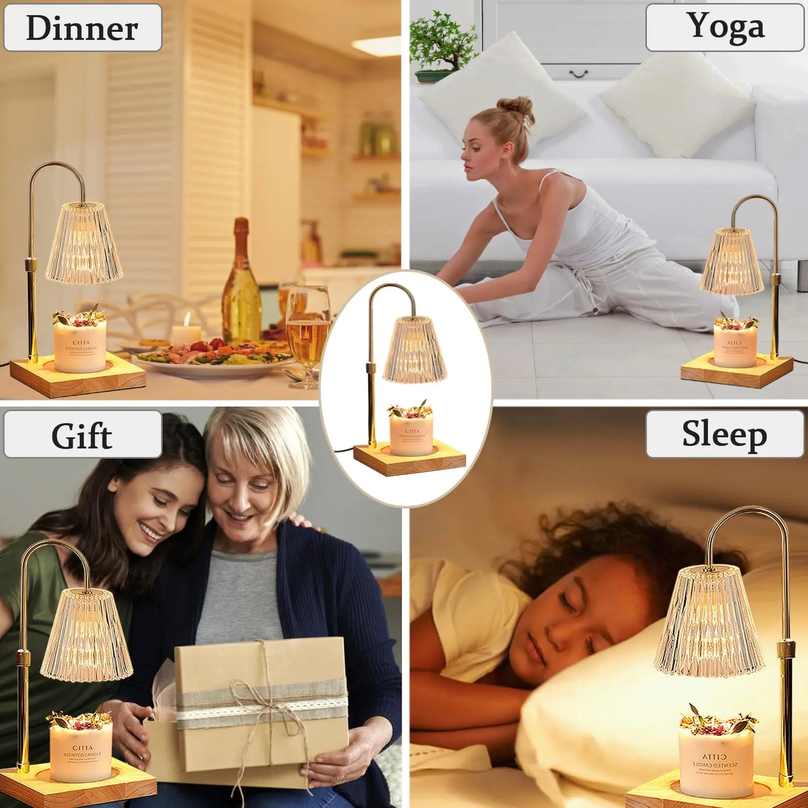 Lampe bureau chauffe-bougie minuterie intensité variable - vue 4 sur 6