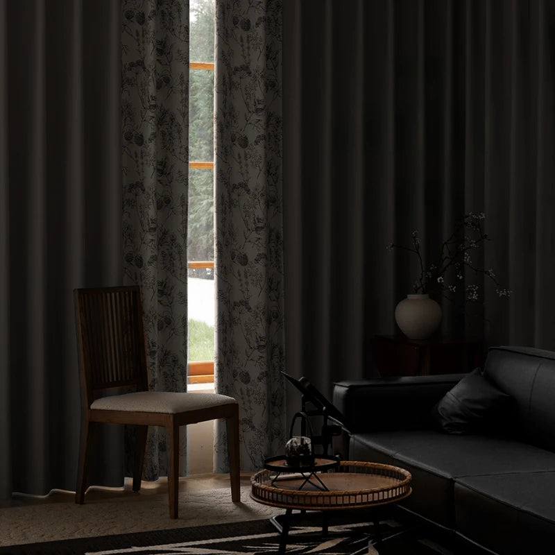 Rideau style chinois floral pour salon chambre - vue 5 sur 9