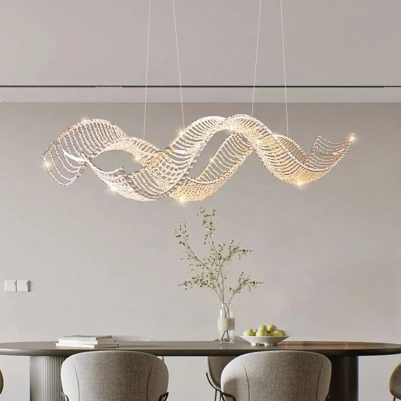 lustre de luxe moderne k9 en cristal suspendu personnalisé