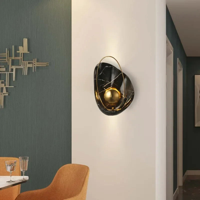 applique murale de luxe imitation marbre en résine nordique - vue 6 sur 8