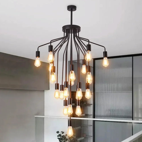 lustre rétro en fer avec led pour décoration intérieure