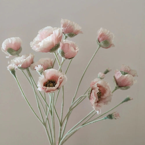 fleurs artificielles de pavot pour décoration mariage jardin et DIY - vue 3 sur 15