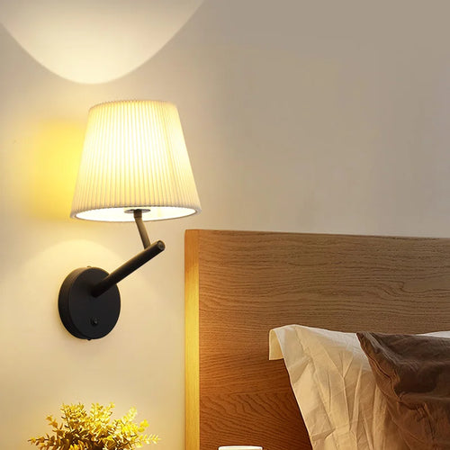 applique murale vintage américaine avec interrupteur led plissée - vue 2 sur 7