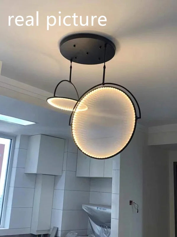 suspension ronde en tissu pour intérieur contemporain et chaleureux - vue 7 sur 8