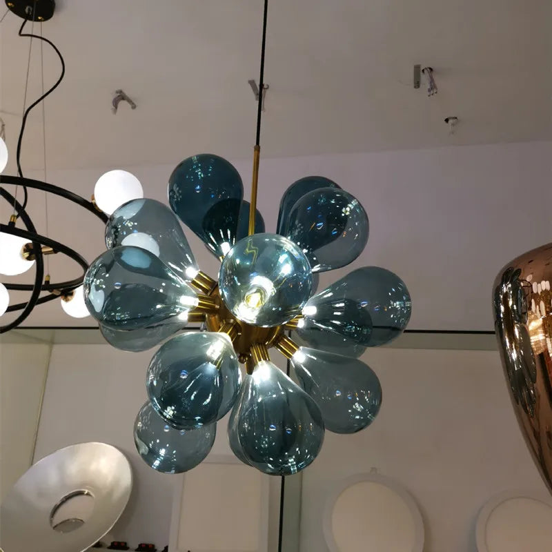 lustre nordique boule verre led décoration maison suspendu