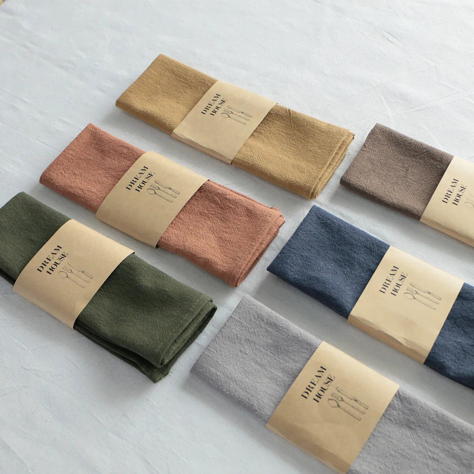 Serviette de table coton lin épais style moderne - vue 3 sur 7