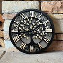 Elegant 8X8" Tree of Life Aluminum Wall Clock - Silent, Diy Decor for Bedroom &amp; Valentine'S Day Clocks Wall Home Decor