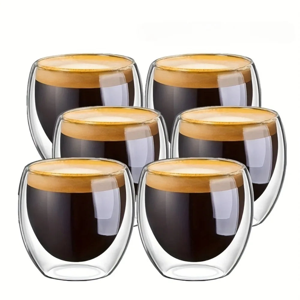 Tasses expresso verre double paroi isolante design moderne - vue 2 sur 7