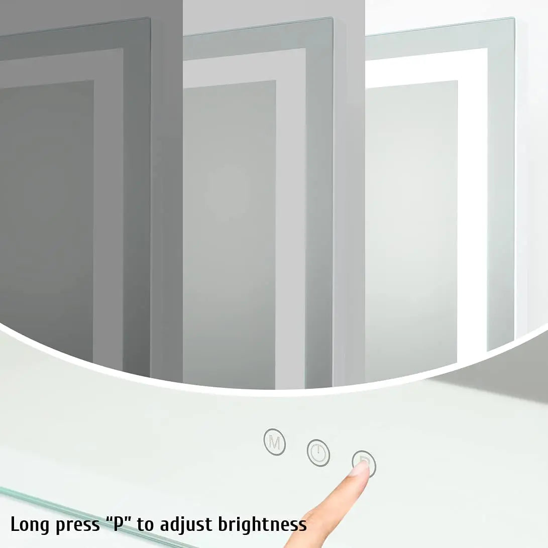 miroir de courtoisie éclairé avec capteur tactile et éclairage dimmable - vue 2 sur 15