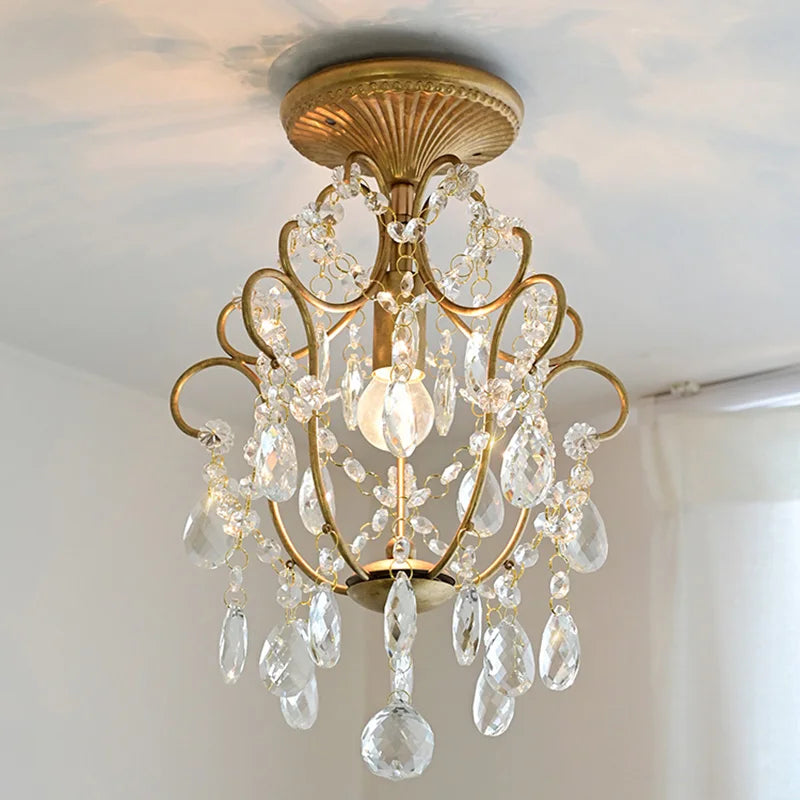 plafonnier led suspendu en cristal design moderne décoratif - vue 4 sur 8