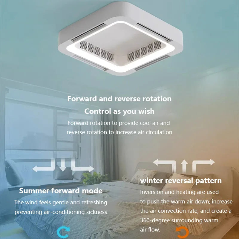 plafonnier led moderne avec ventilateur et télécommande - vue 5 sur 8