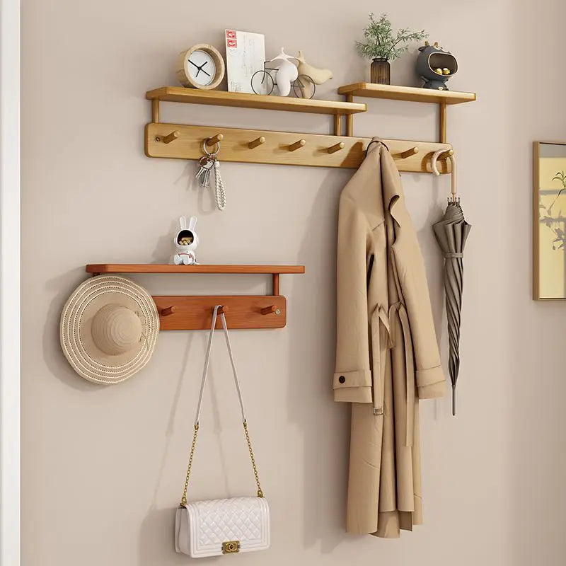 portemanteaux en bambou double couche pour rangement créatif - vue 6 sur 10