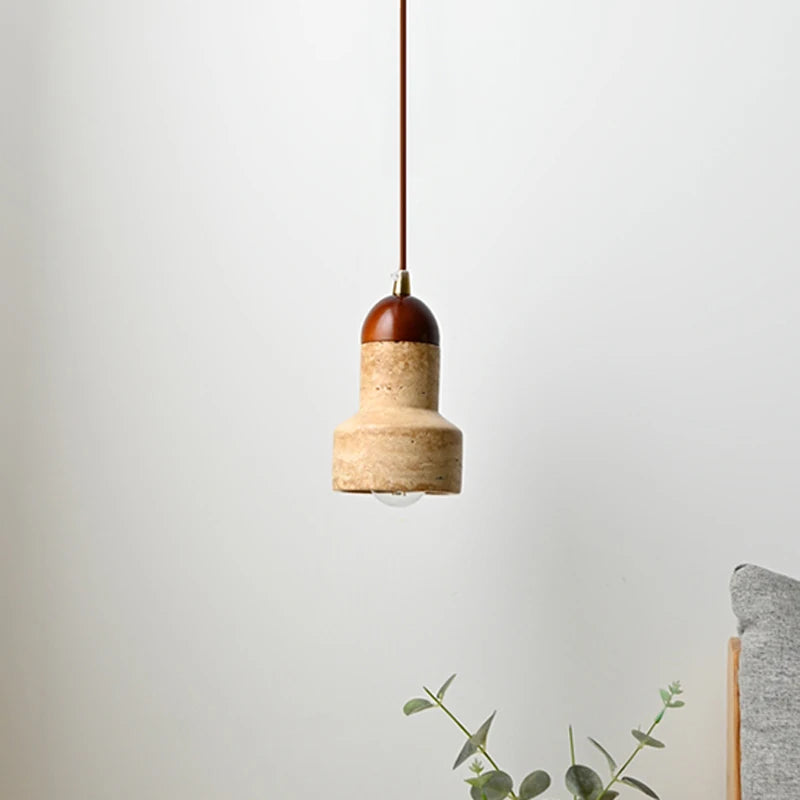Suspension LED en marbre jaune - vue 3 sur 7