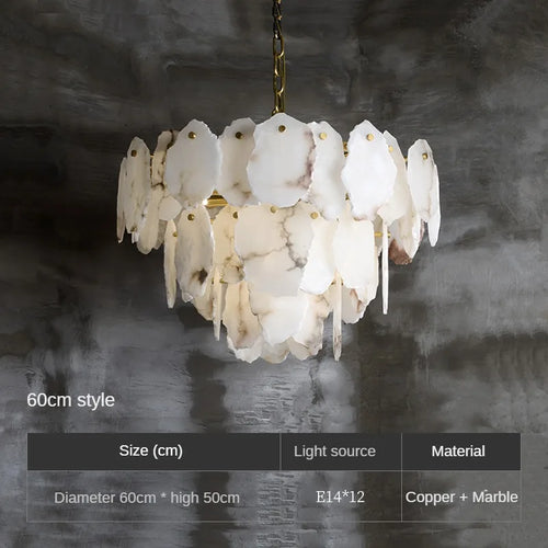 lustre en marbre naturel en cuivre pour décoration intérieure élégante - vue 11 sur 10