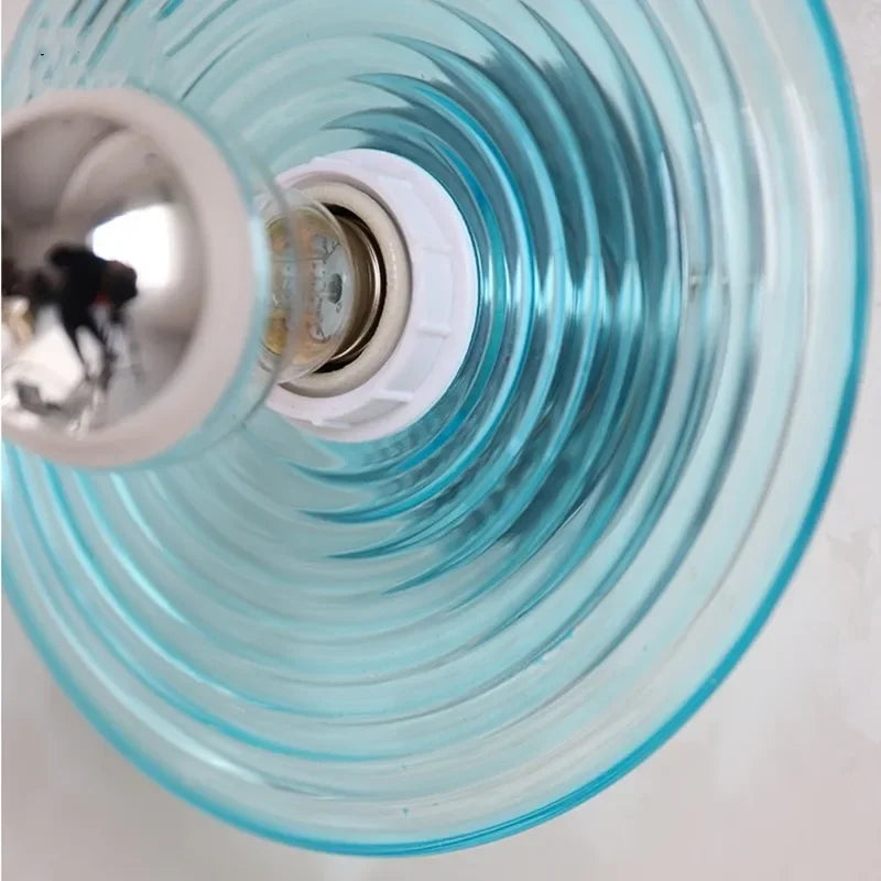 applique murale led rétro en verre ondulé pour armoires sur rail - vue 5 sur 9