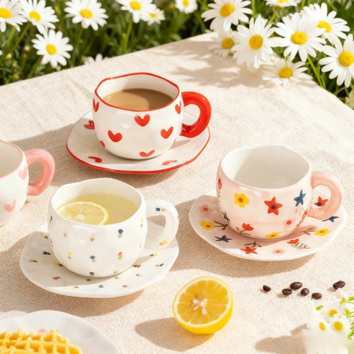 Mug céramique motif irrégulier style coréen mignon
