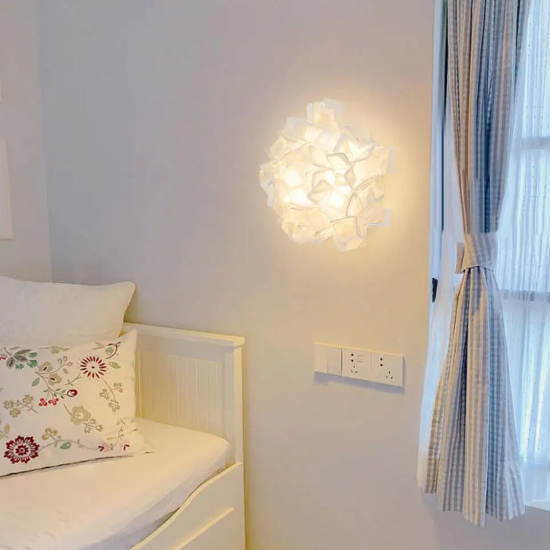 applique murale led romantique fleur blanche pour foyer moderne