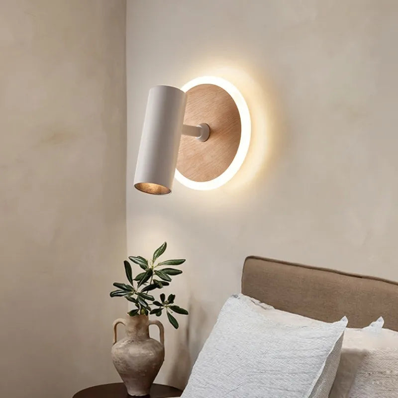 applique murale led pivotante projecteurs rotatifs ambiances chevet wabi-sabi - vue 6 sur 8