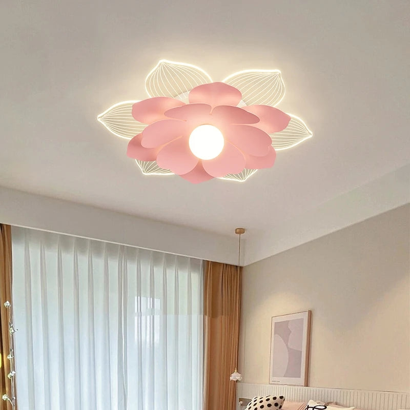 plafonnier moderne à fleurs en pétales pour décoration intérieure