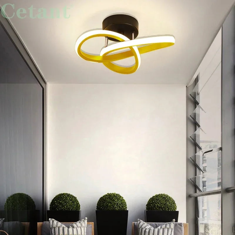 Plafonnier LED moderne ligne lampes allée escalier couloir balcon vestiaire entrée hôtel couloir décor à la maison LED éclairage Lustre - vue 3 sur 10