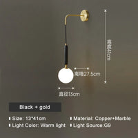 Applique murale led en marbre design nordique moderne décorative