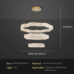 Modern crystal chandelier with elegant LED design