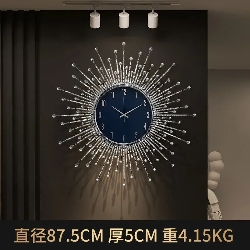 horloge murale de luxe en forme de soleil pour décoration moderne - vue 9 sur 10