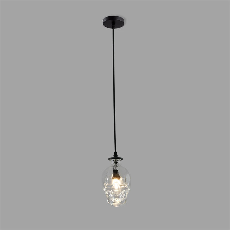 suspension loft américain rétro led crâne bouteille vin décoration café - vue 3 sur 9