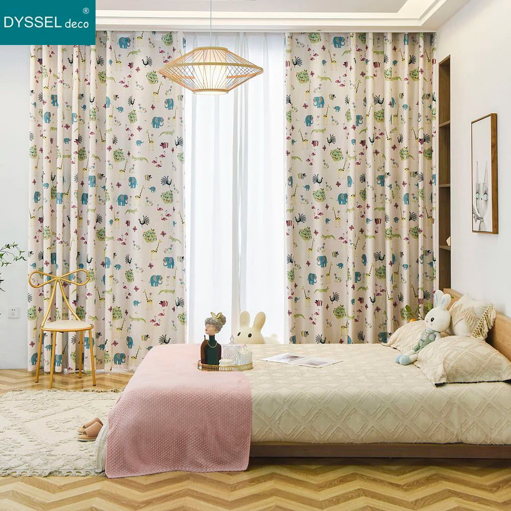 Rideau chambre enfant tulle animaux style européen