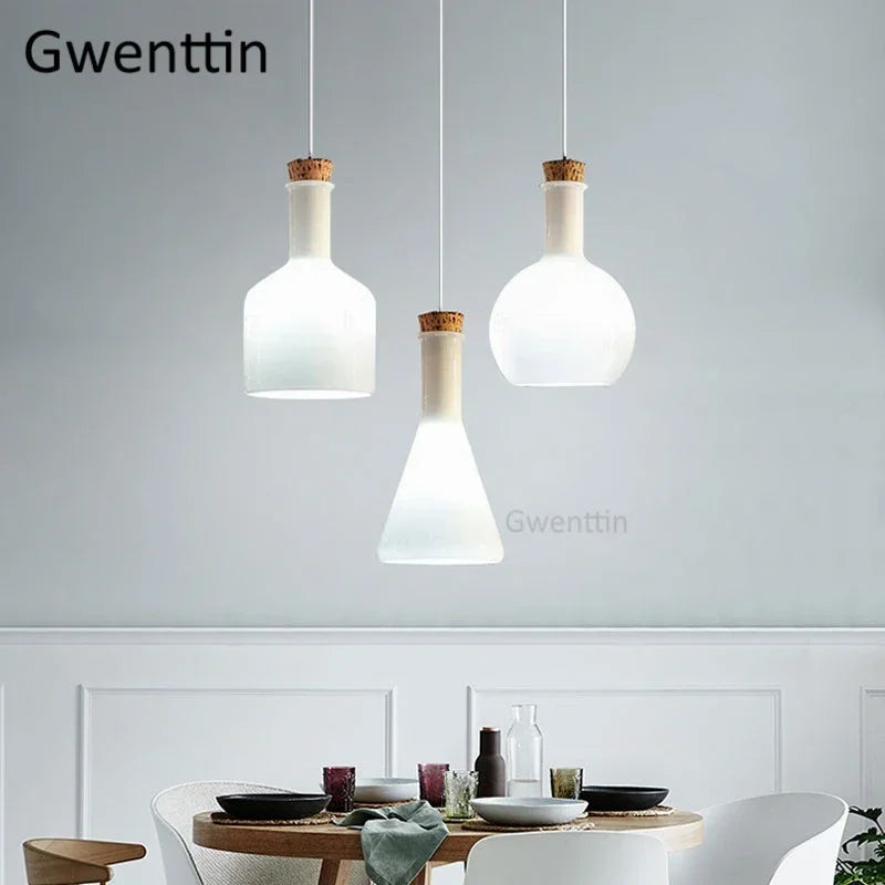 suspension moderne en verre à led pour décoration industrielle - vue 5 sur 12