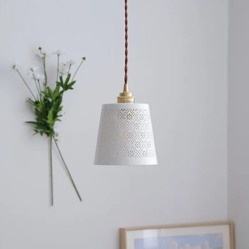 Suspension au design nordique moderne en cuivre et céramique - vue 6 sur 6