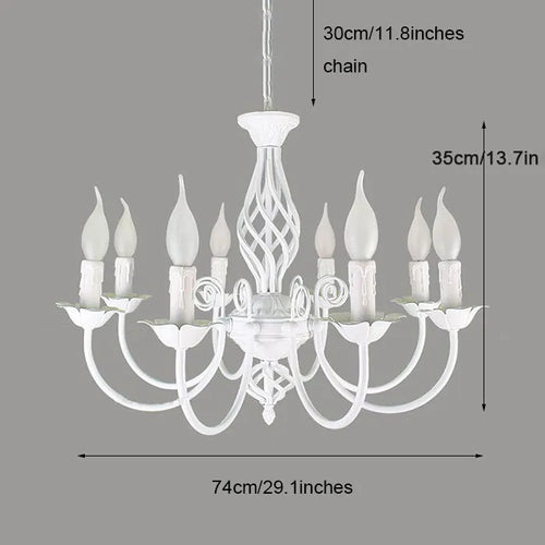 Lustre au Style européen à bougies moderne LED - vue 11 sur 10