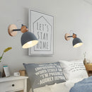 Lampe de chevet nordique applique murale en bois moderne E27 tête de direction applique murale pour chambre salon maison éclairage intérieur LED