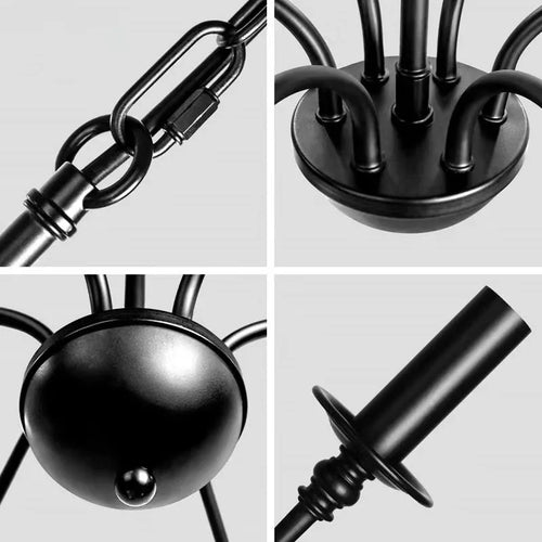 Minimalist American retro iron chandelier vantage pendant light - vue 5 sur 7