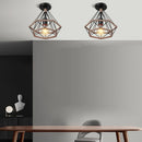 Retro metal ceiling light with hemp rope for vintage interiors