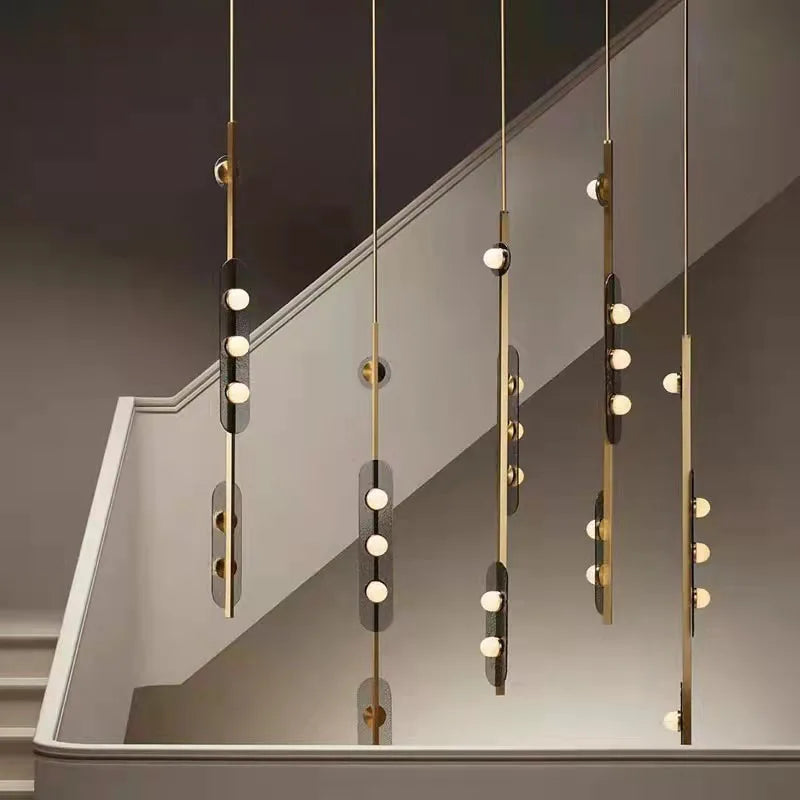 lustre led art déco style 	 en verre suspendu - vue 4 sur 8