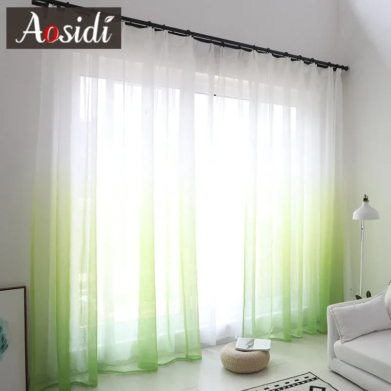 Voilage rideau tulle dégradé moderne salon chambre fenêtre - vue 5 sur 11