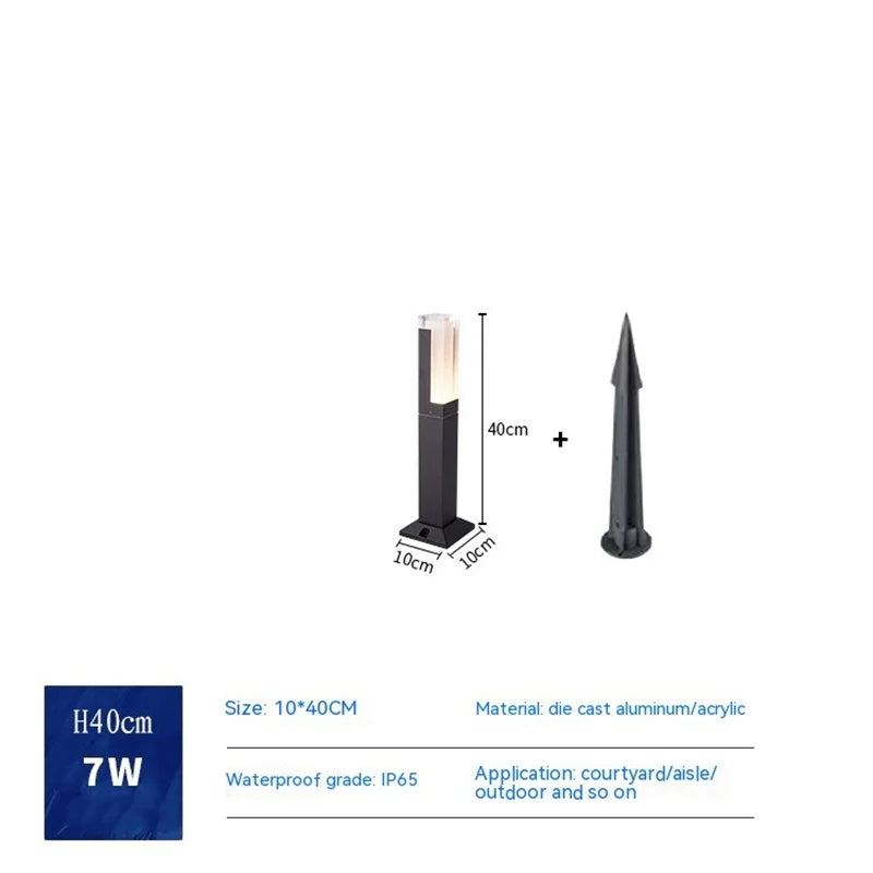 colonne lumineuse led extérieure étanche pour jardin et paysage