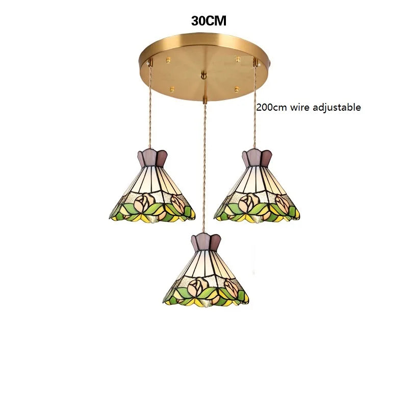 suspension fleur verre cuivre nordique moderne led iwhd europe syle - vue 14 sur 26