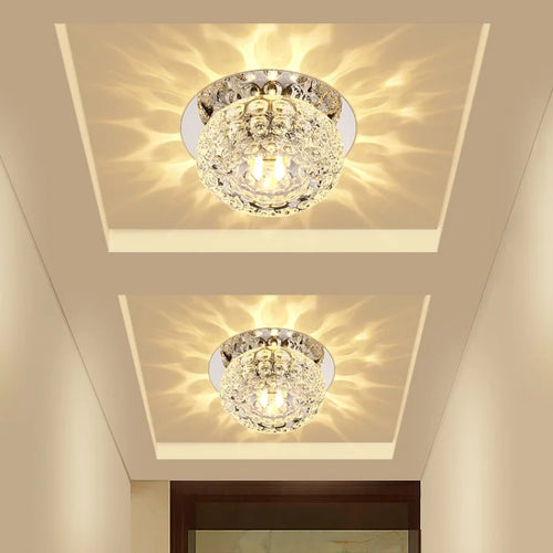 plafonnier en cristal à led pour décoration moderne