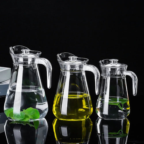 Carafe acrylique grande capacite resistante chaleur avec couvercle
